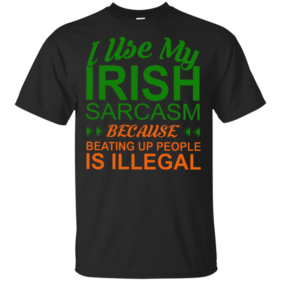 I Use My Irish Sarcasm Black T-Shirt Men