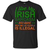 I Use My Irish Sarcasm Black T-Shirt Men