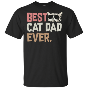 Best Cat Dad Ever Black T-Shirt Men