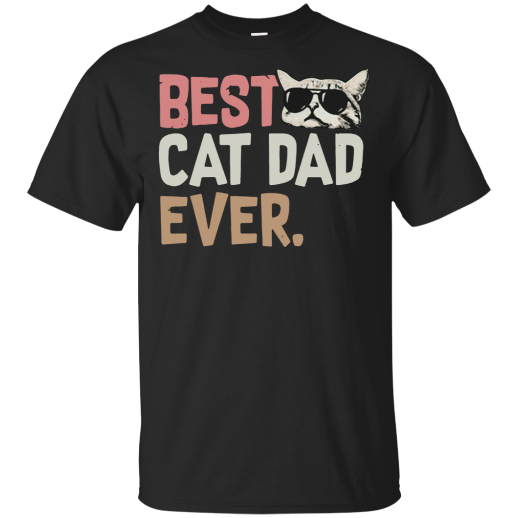 Best Cat Dad Ever Black T-Shirt Men